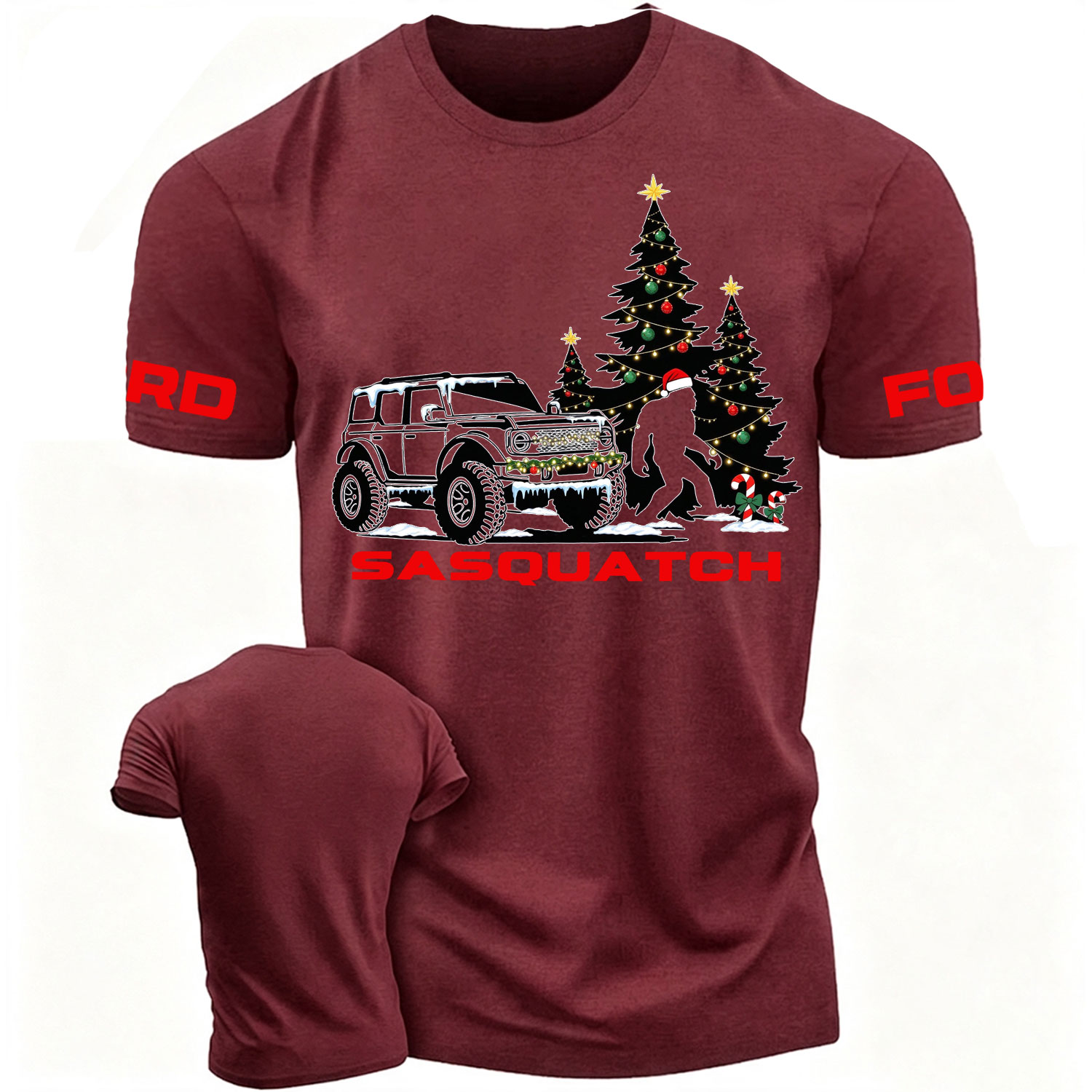 Christmas Trees candy cane xmas lights Cotton T-shirt