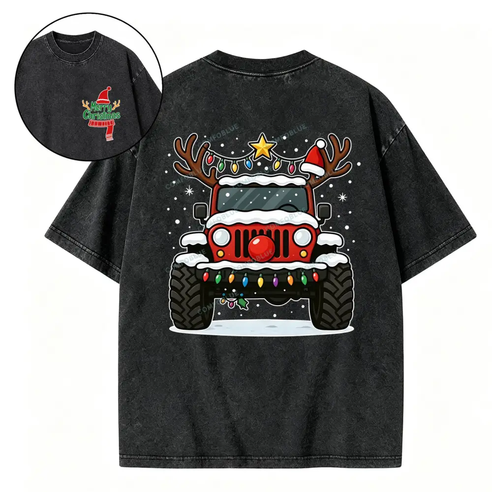 Off-Road Merry Christmas Jp Wave Washed T-Shirt