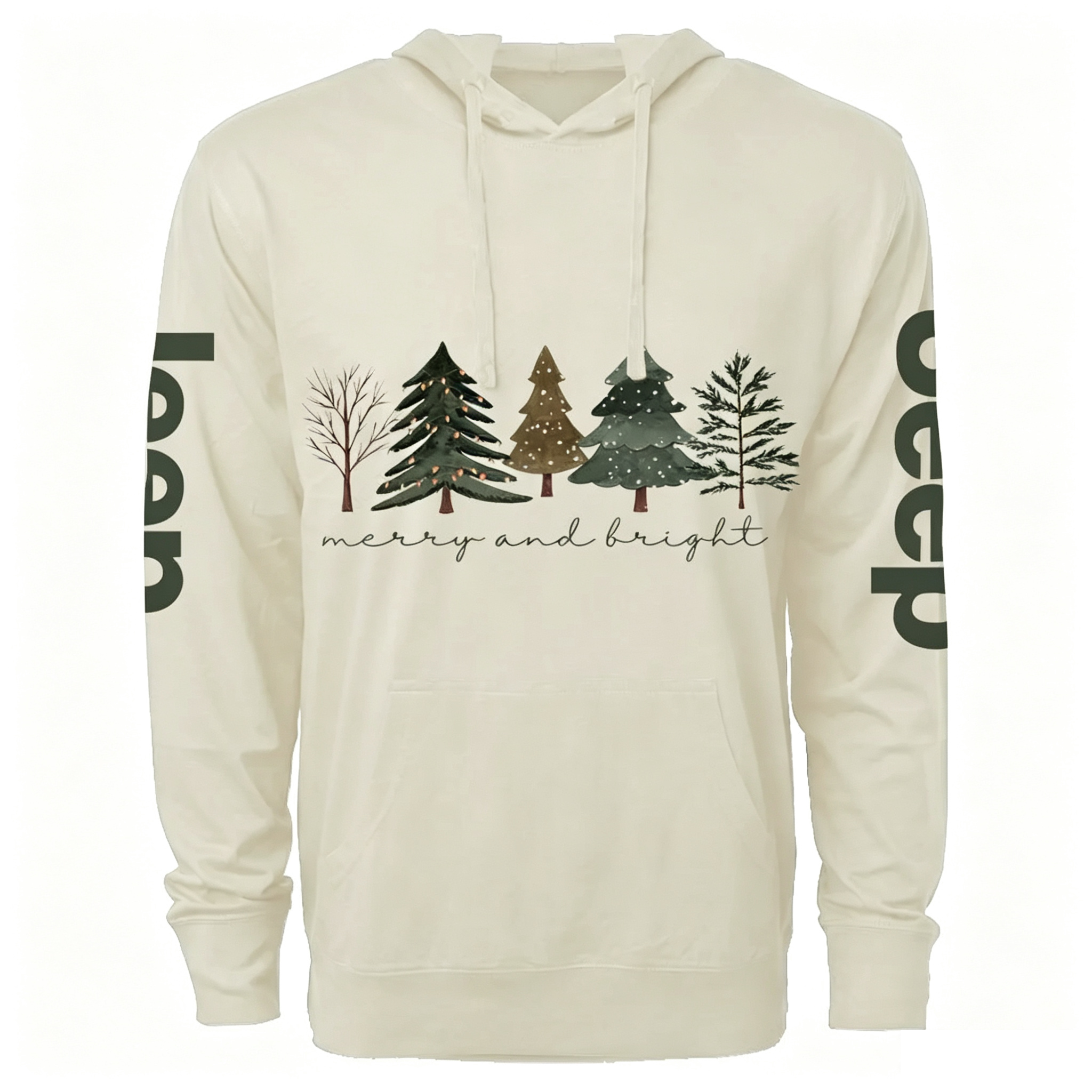 Merry and Bright Trees Jpmas Oversized Hoodie