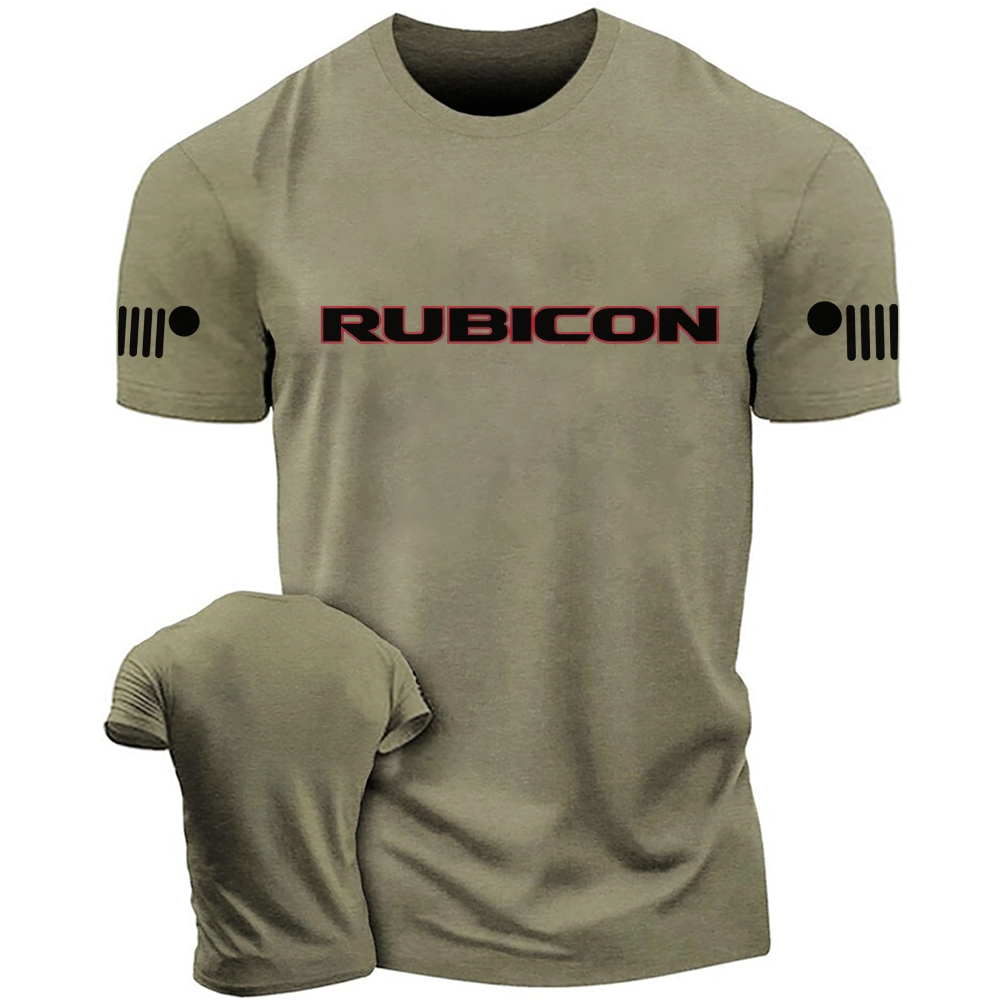 Jp Wrangler JK Rubicon Red and Black Text Logo Unisex T-shirt