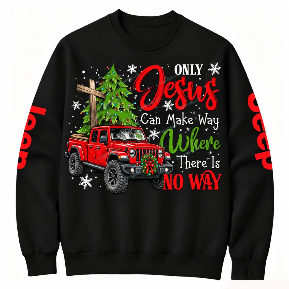 Jesus Makes A Way Christmas Cotton Sweatshirt