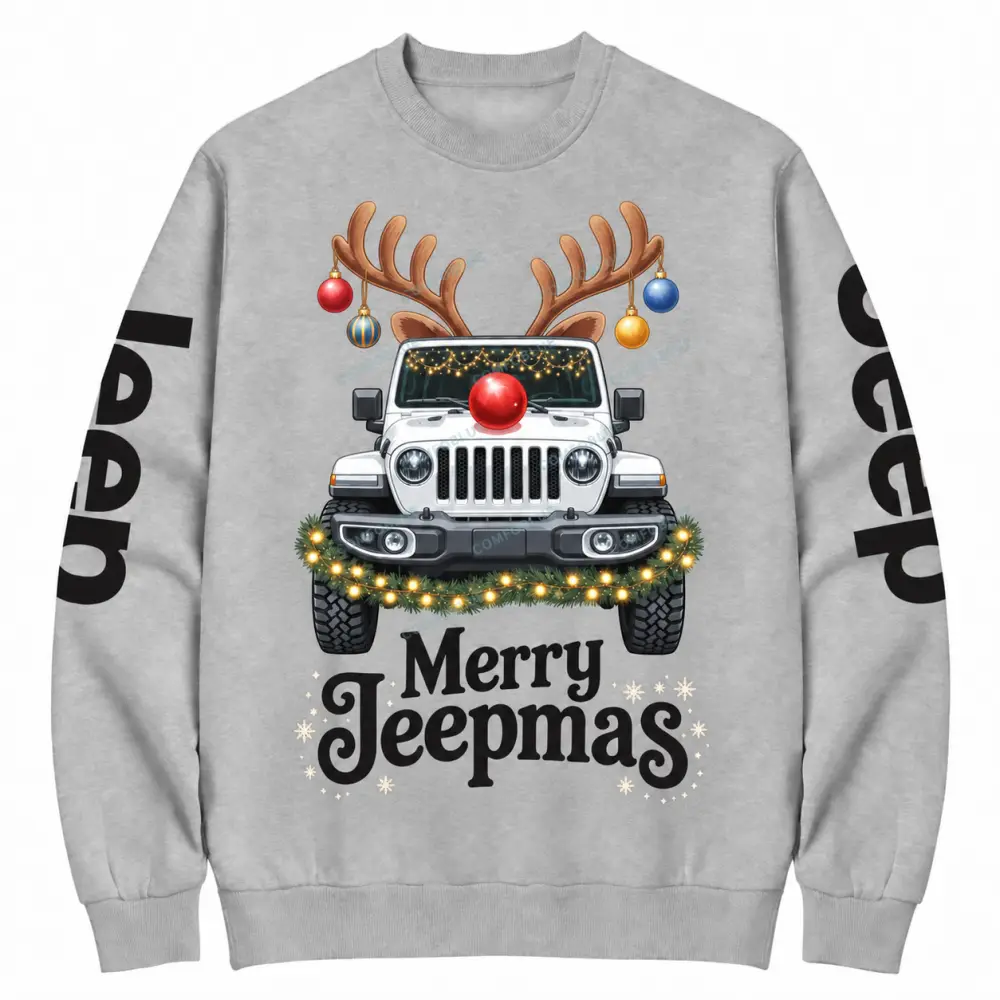 Merry Jeepmas Reindeer Cotton Sweatshirt