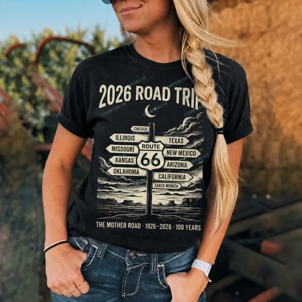 2026 Road Trip Route 66 Unisex T-shirt