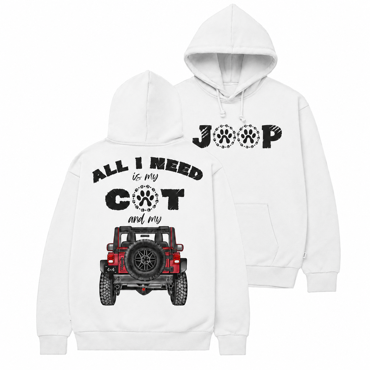 All I Need Is My Cat And My 4x4 Cotton Hoodie