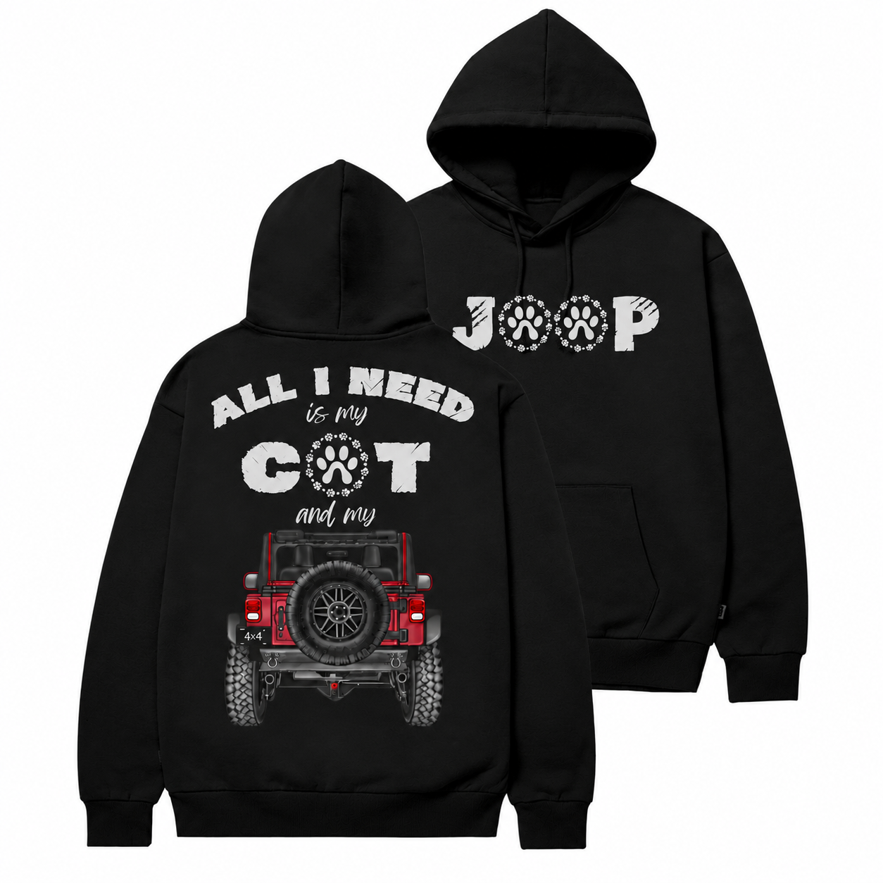 All I Need Is My Cat And My 4x4 Cotton Hoodie