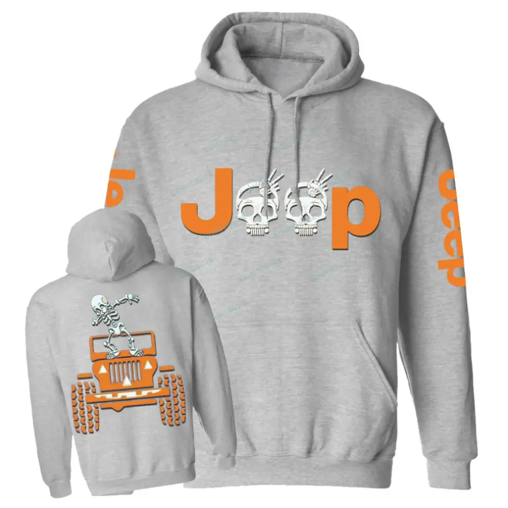 Skeletons Dancing on Jps Halloween Double Printed Casual Hoodie