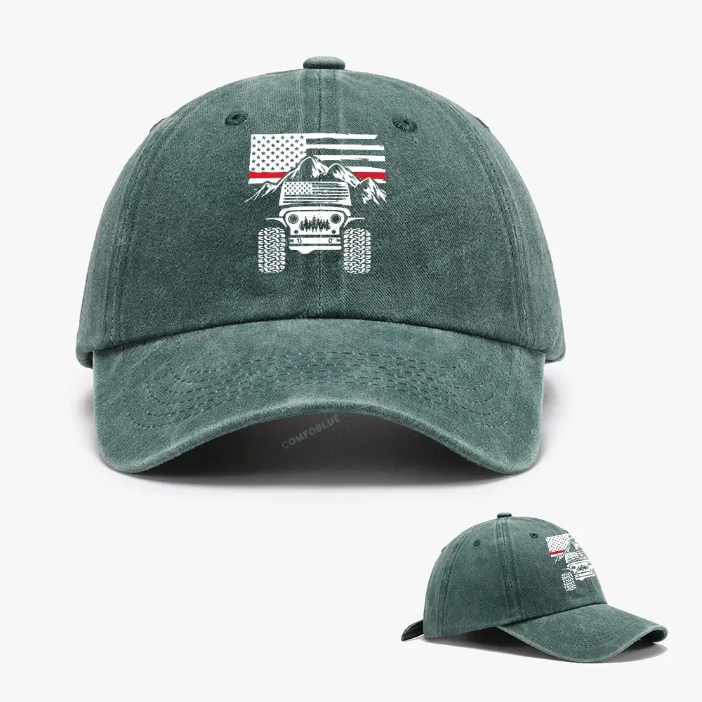 Jp American Flag Mountains Baseball Cap