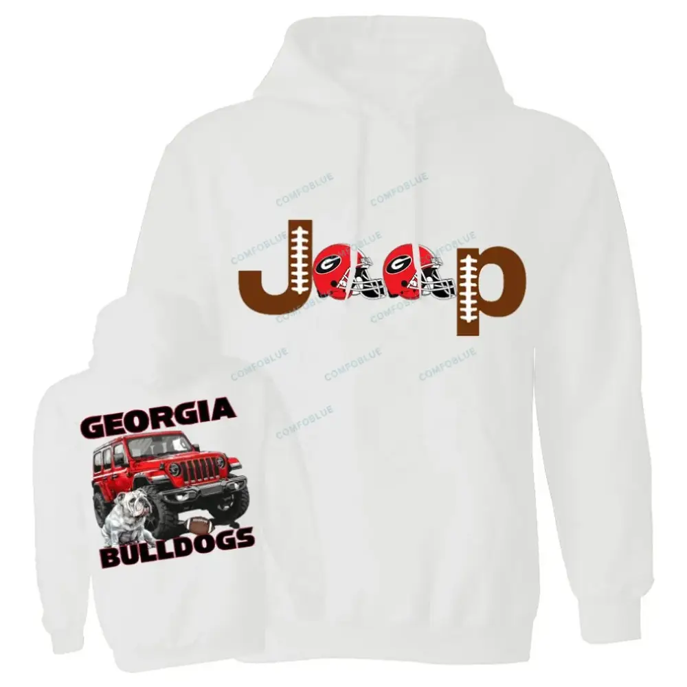 Georgia Jp Bulldog Red Helemet Jp Casual Hoodie