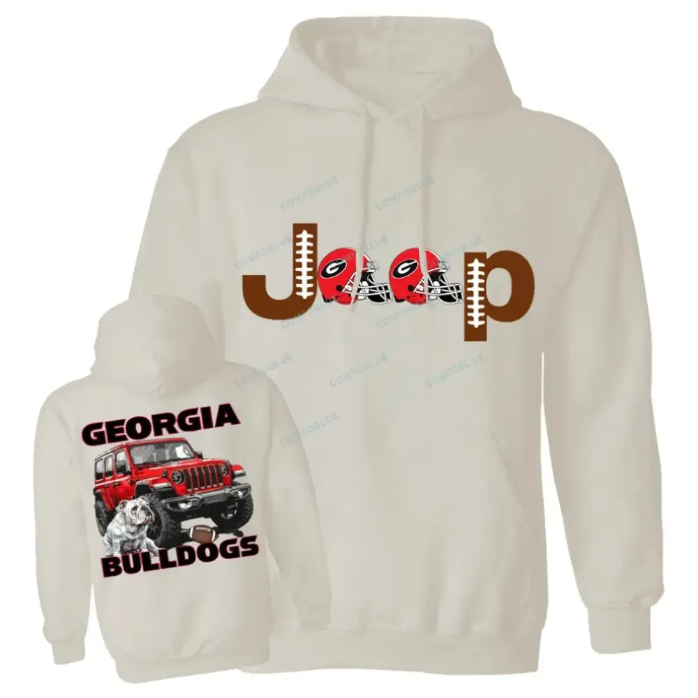 Georgia Jp Bulldog Red Helemet Hoodie