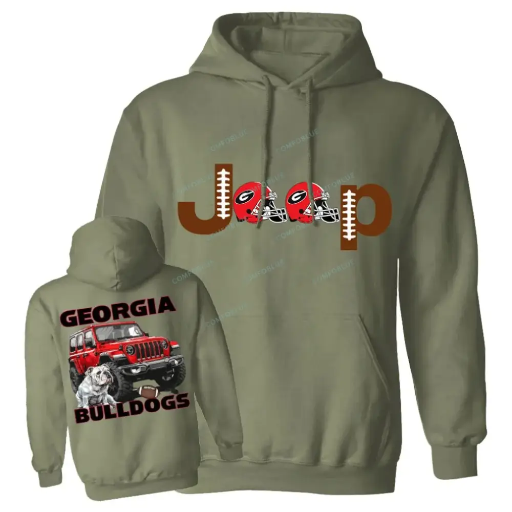 Georgia Jp Bulldog Red Helemet Hoodie