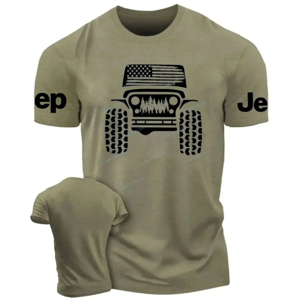 Offroad Forest USA Flag Jp Unisex T-shirt