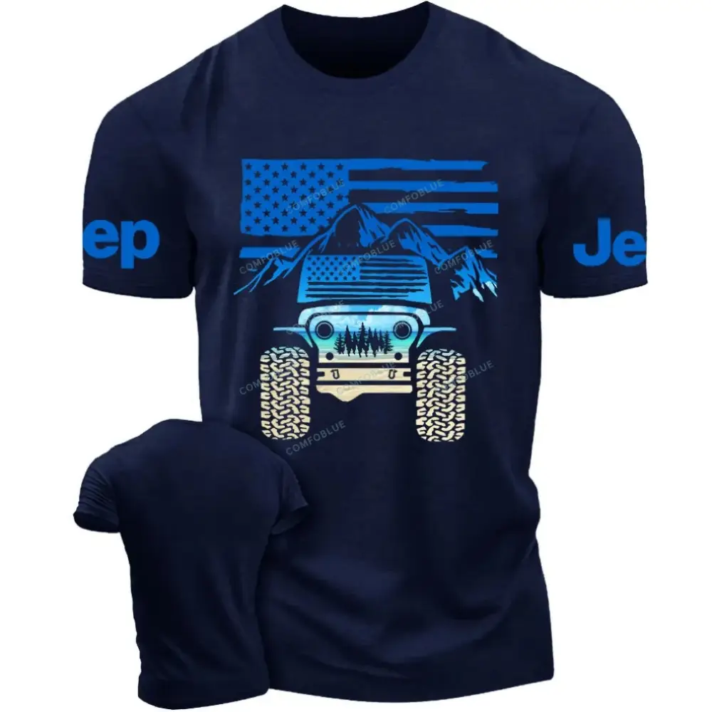 American Flag Mountains Beach Jp Unisex T-shirt