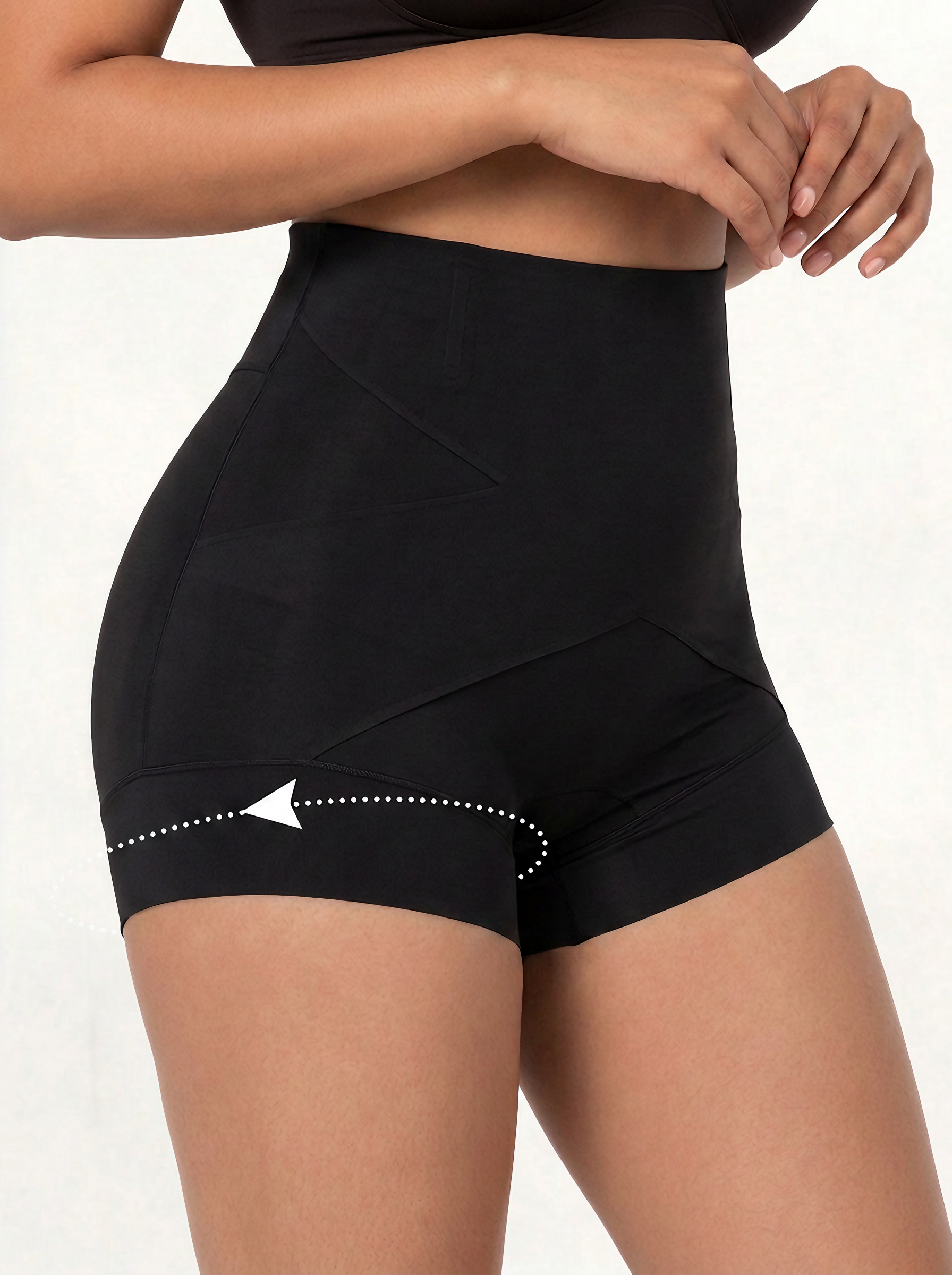 [DAGGLOSA] High Waist Tummy Control Shapewear Shorts, Cross Dot Glue Waistband Butt Lifter Shaper for Women