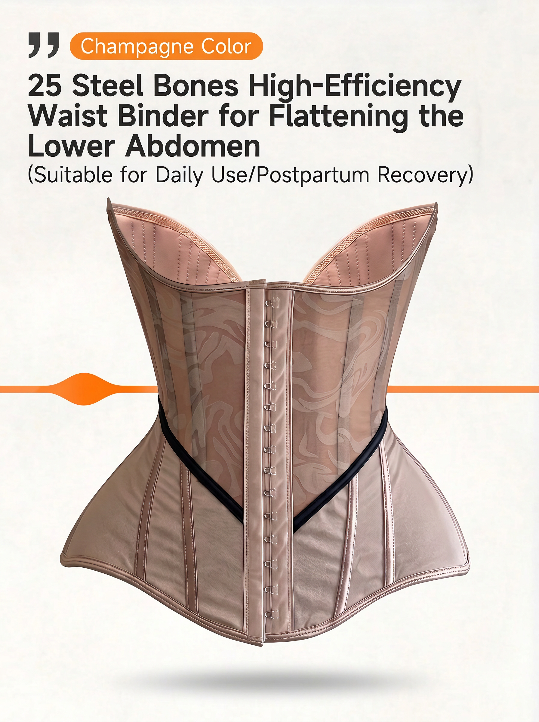 [DAGGLOSA] Sheer Floral Mesh Underbust Corset, Heavy Steel Boned Waist Trainer, Hourglass Waist Cincher for Women