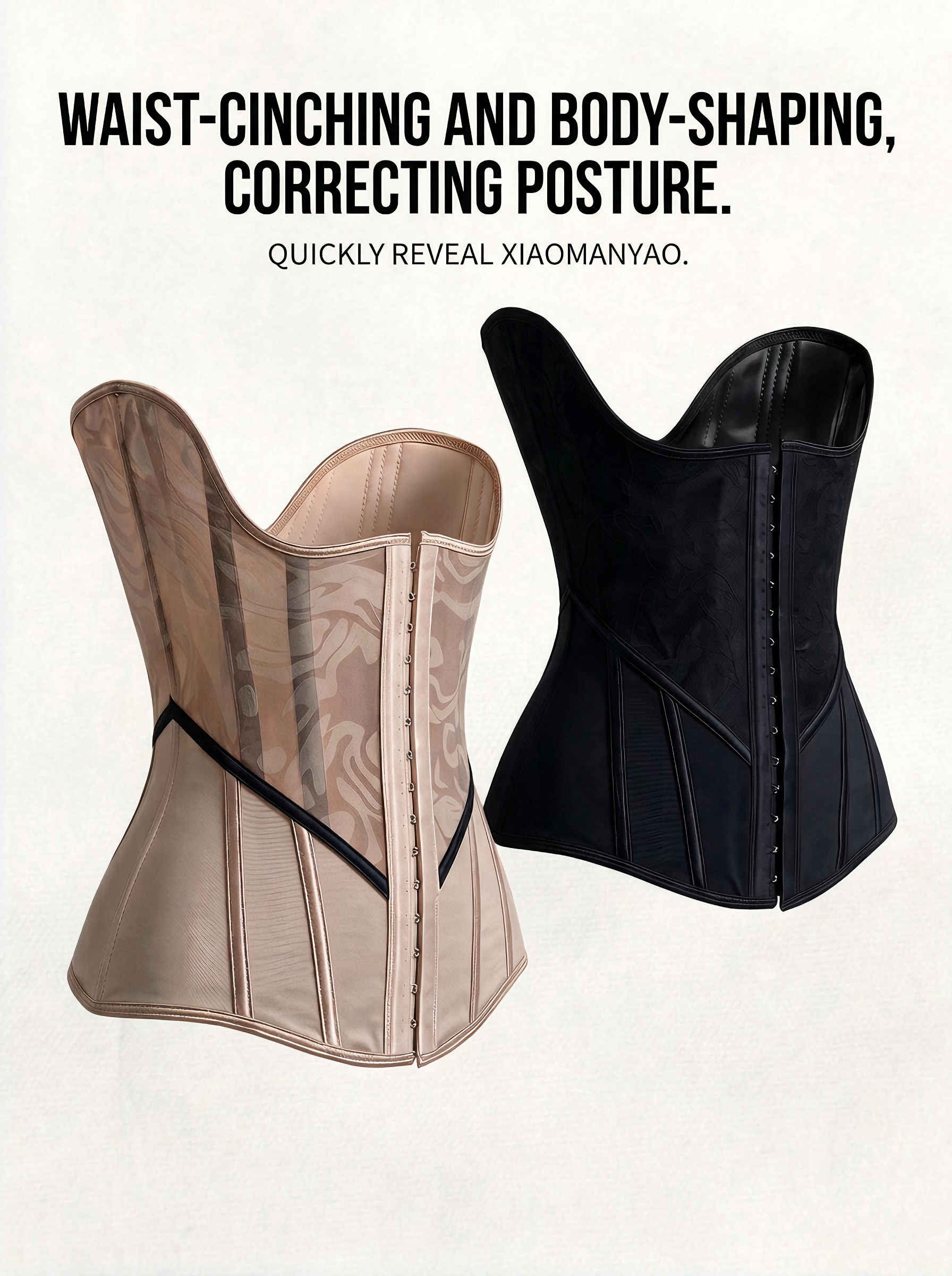 [DAGGLOSA] Sheer Floral Mesh Underbust Corset, Heavy Steel Boned Waist Trainer, Hourglass Waist Cincher for Women