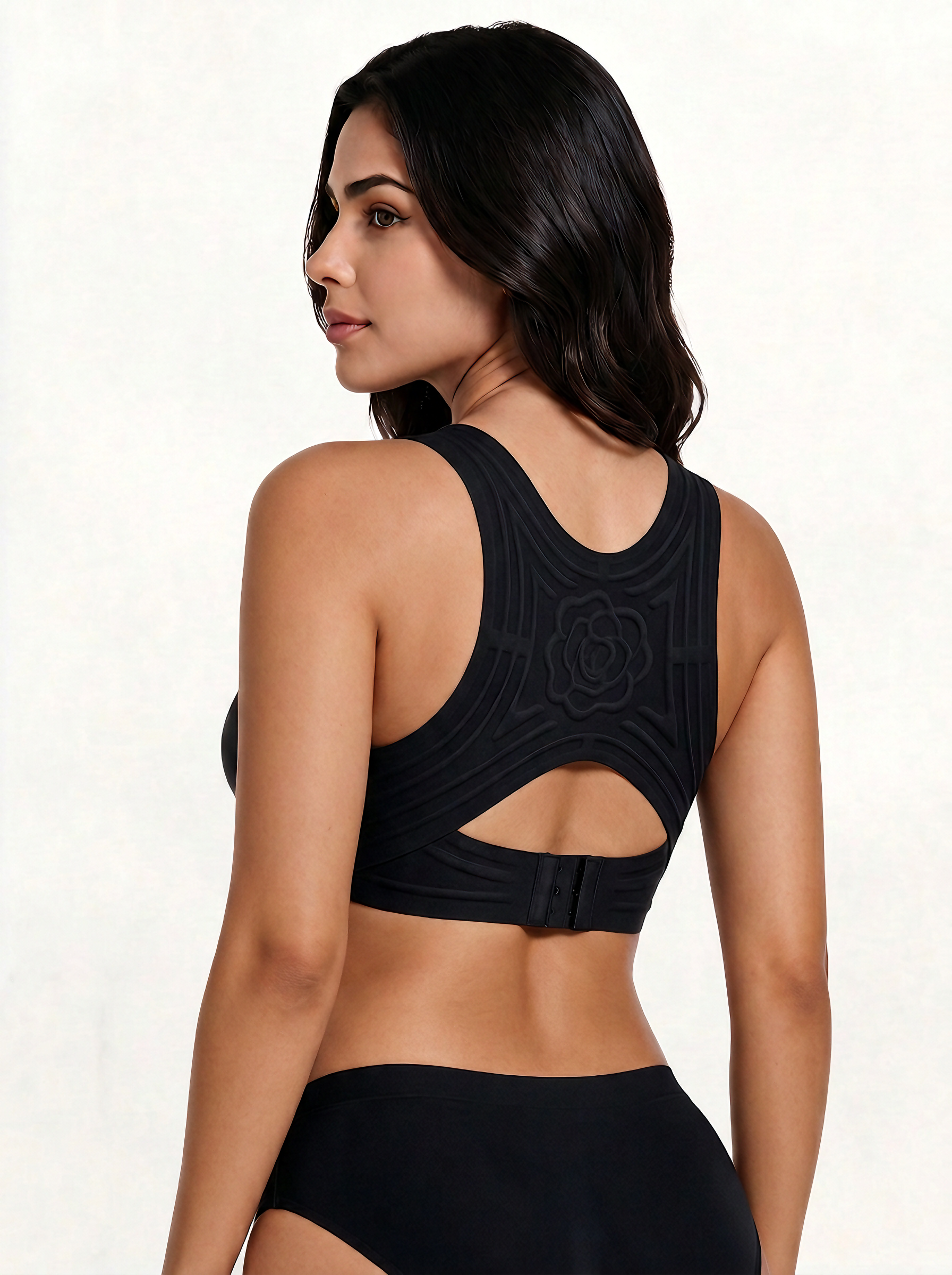 [DAGGLOSA] Full Coverage Wirefree Jelly Support Posture Corrector Bra, Wide Adjustable Straps Plus Size Bra with Higher Side Wings