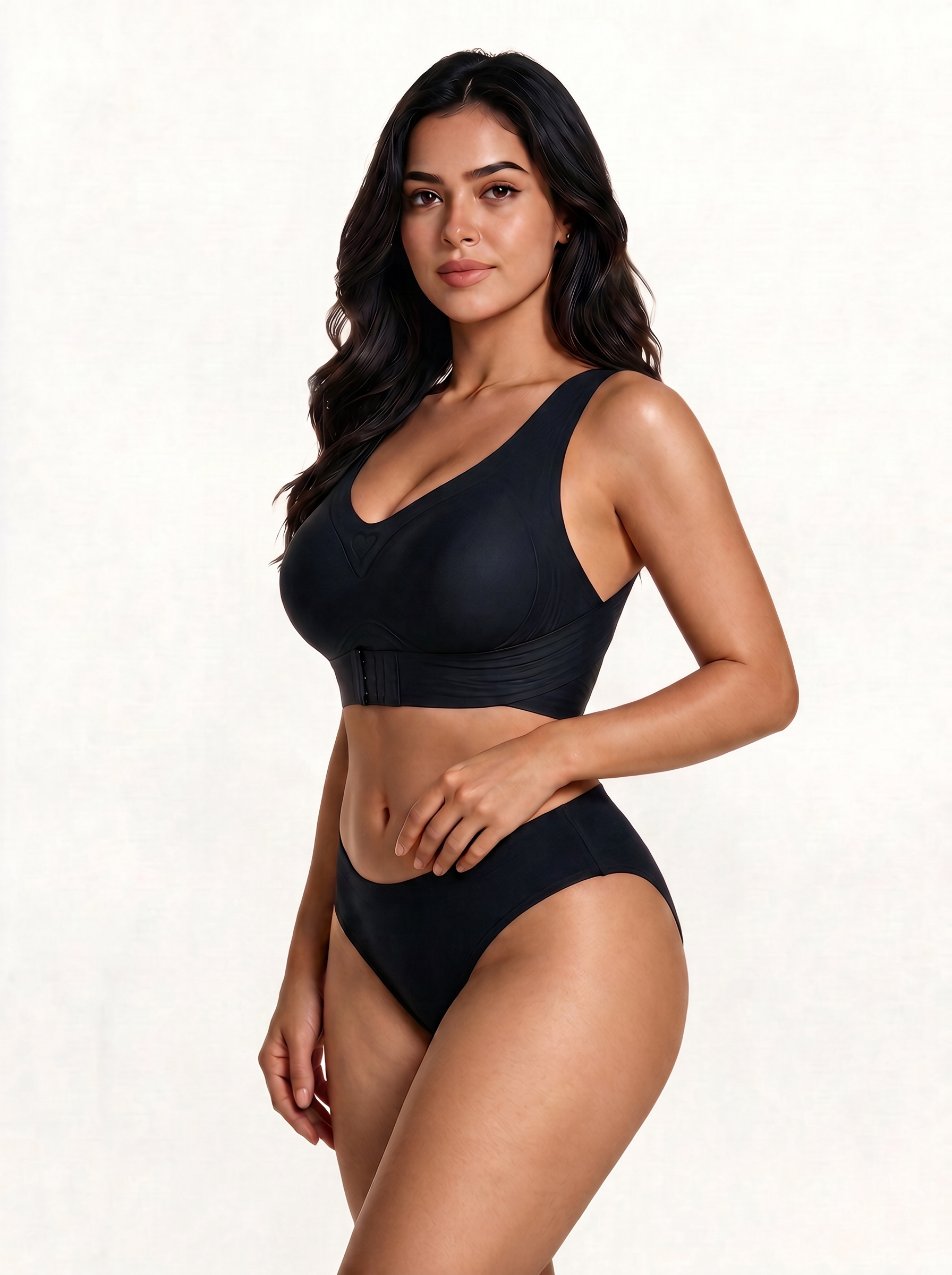 [DAGGLOSA] Full Coverage Wirefree Jelly Support Posture Corrector Bra, Wide Adjustable Straps Plus Size Bra with Higher Side Wings