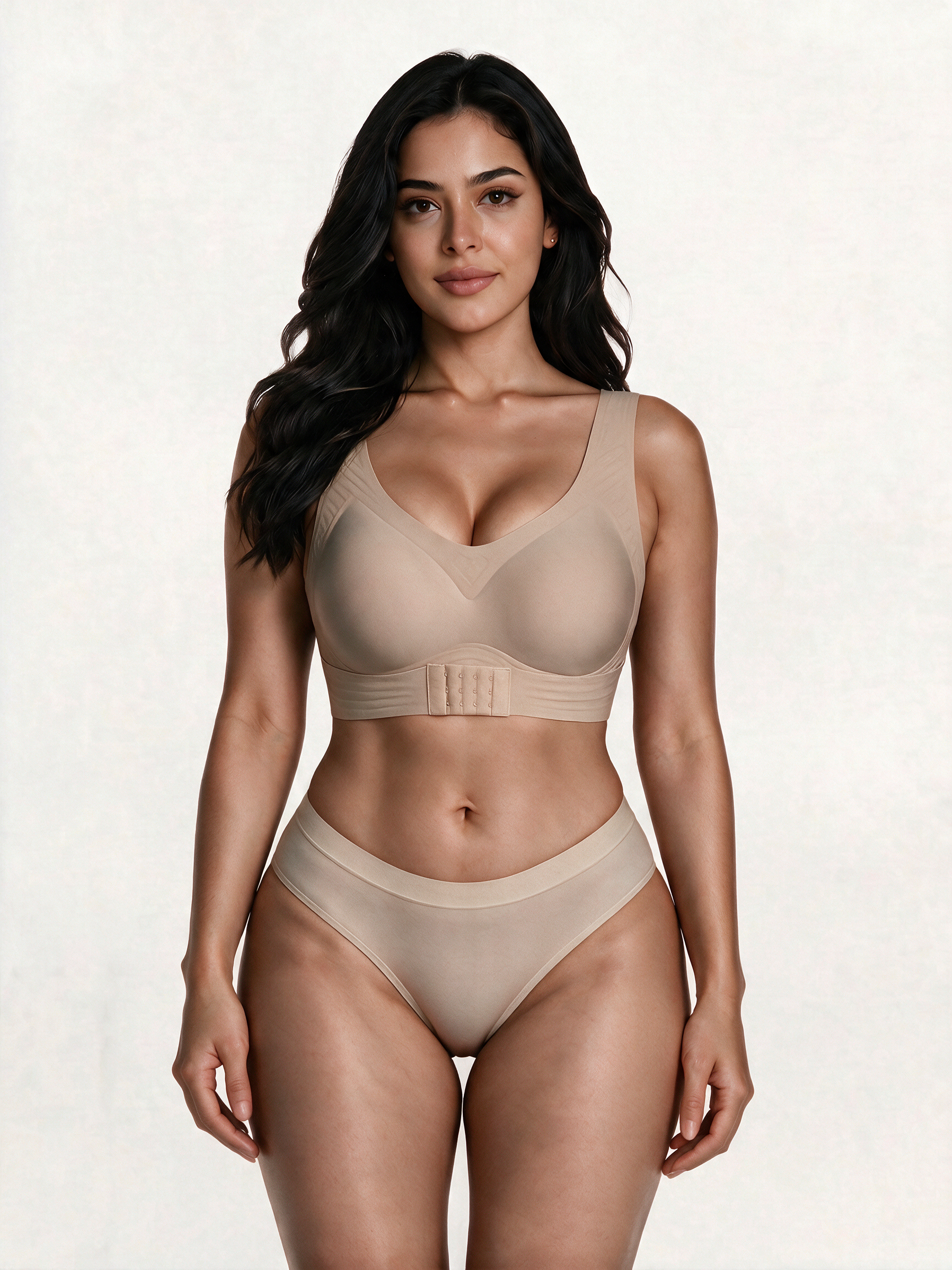 [DAGGLOSA] Full Coverage Wirefree Jelly Support Posture Corrector Bra, Wide Adjustable Straps Plus Size Bra with Higher Side Wings
