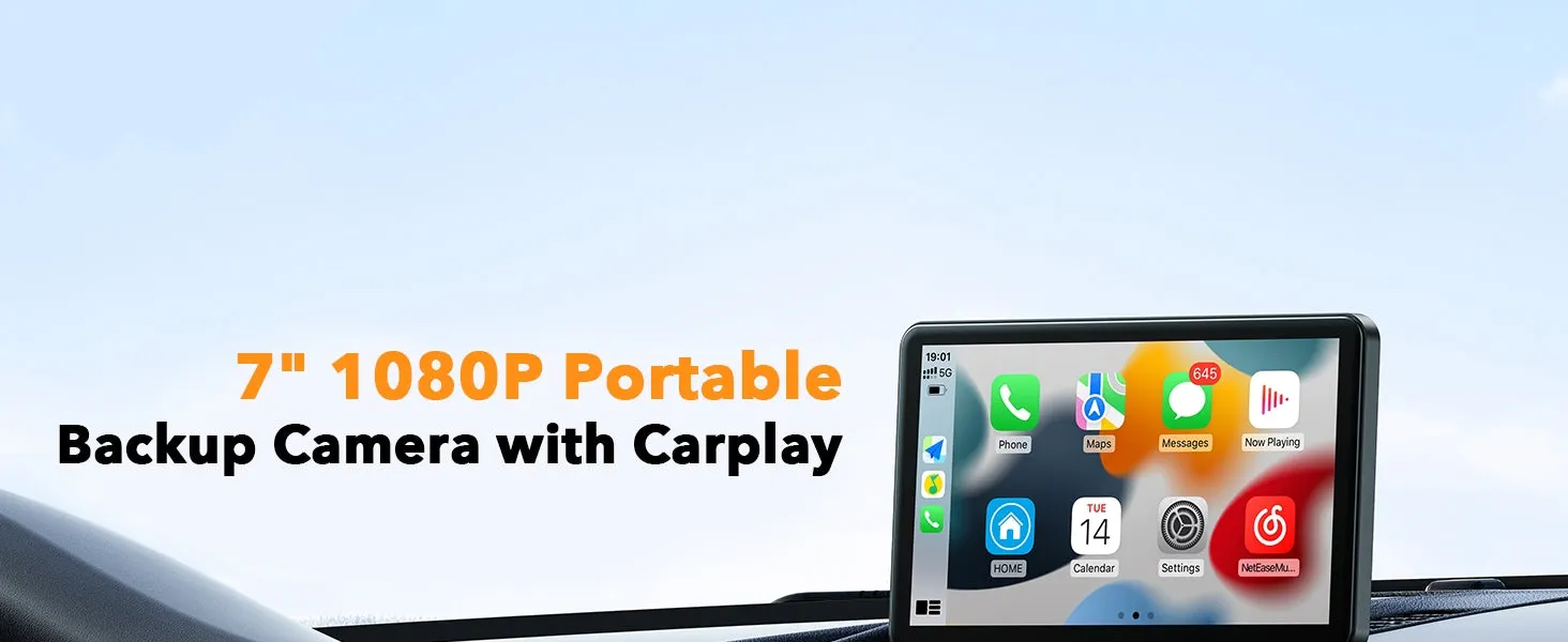 7" HD Wireless Car Stereo with Apple Carplay and 1080P Backup Camera, Android Auto Adapter with GPS Navigation, Bluetooth,Airplay
