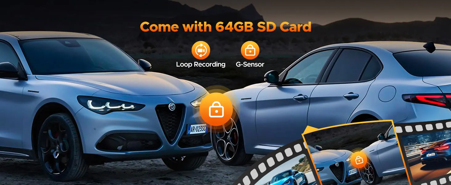 9.26'' Car Stereo Wireles Apple Carplay & Android Auto with 4K Dash Cam & 1080p Backup Camera, Mirror Link and Loop Recording