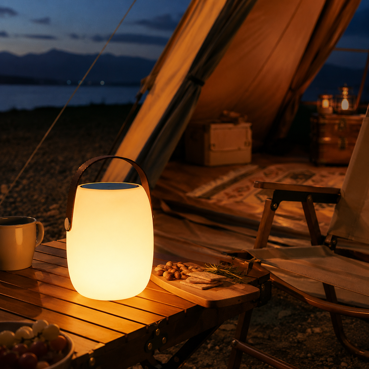 Solarbetriebene Außenleuchte für Innenhöfe, Ambientebeleuchtung, hochwertige tragbare Leuchte, wasserdichte Campingleuchte, Nachtlicht für Hotels, Schlafzimmer und Rasenflächen.