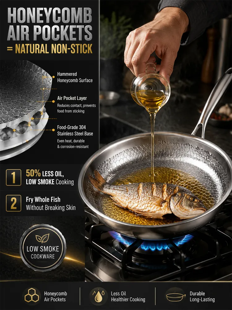 Handcrafted with countless hammer blows. Say goodbye to frequent wok replacements, buy one, use it for a lifetime!