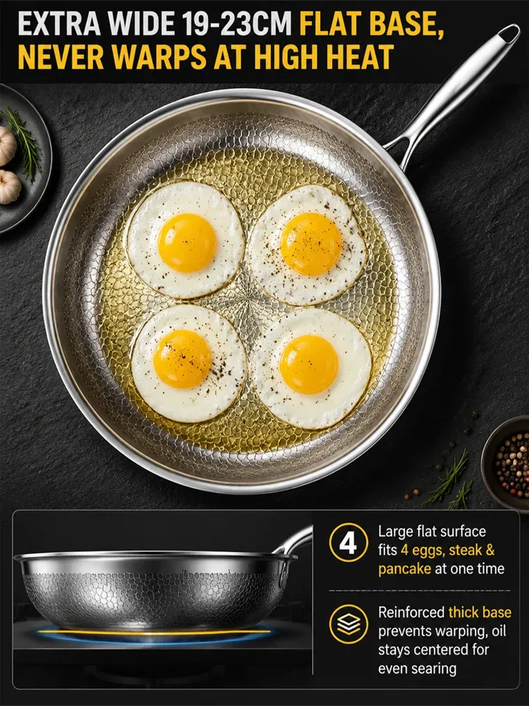Handcrafted with countless hammer blows. Say goodbye to frequent wok replacements, buy one, use it for a lifetime!
