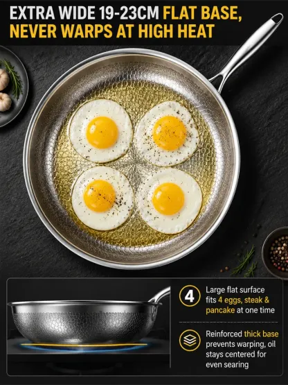 Handcrafted with countless hammer blows. Say goodbye to frequent wok replacements, buy one, use it for a lifetime!