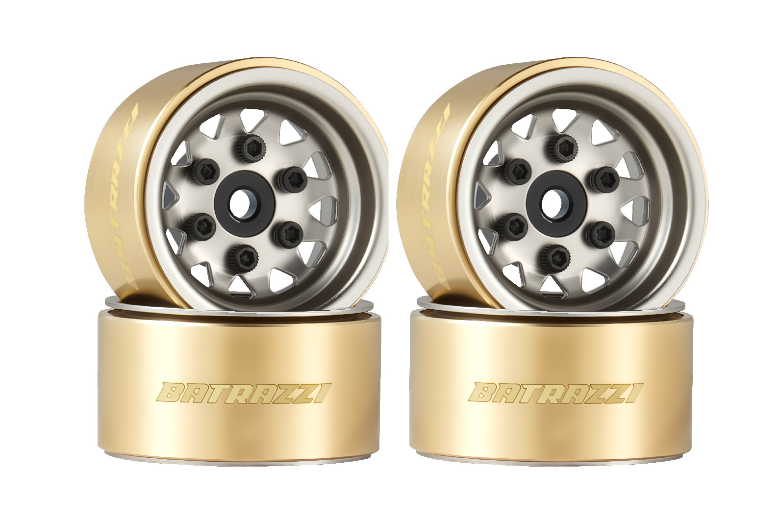 BATRAZZI 1.0” Steelie Beadlock Wheels (4 pcs)
