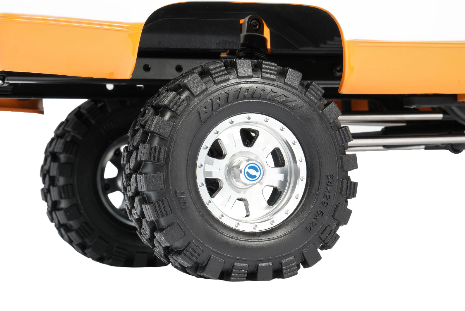 BATRAZZI Aluminum 1.2" Rogue Beadlock Wheels Silver with bold blue accents (2pcs)