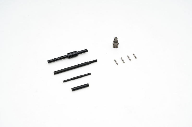 Transmission parts for 1:10 Chevrolet K5 Blazer, including shafts and pins.