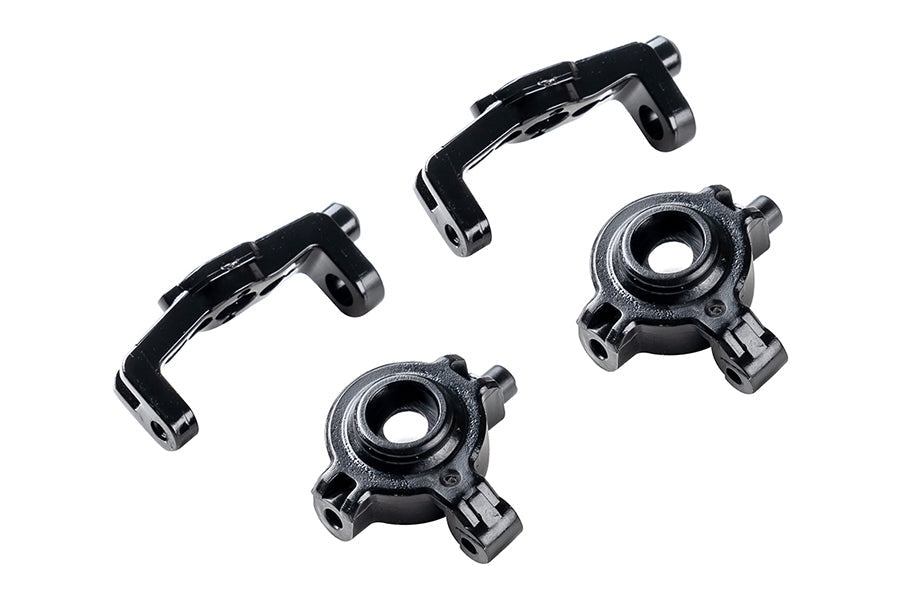 1:18 RC vehicle steering hub and spindle parts in black