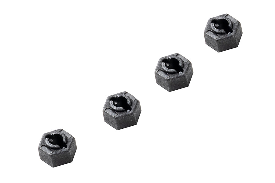 Hex wheel hexes for 1:18 RC models, pack of four for enhanced performance.