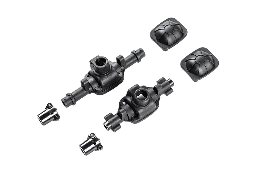 1:18 front and rear axle parts for RC vehicles like Toyota Land Cruiser and Chevrolet K10