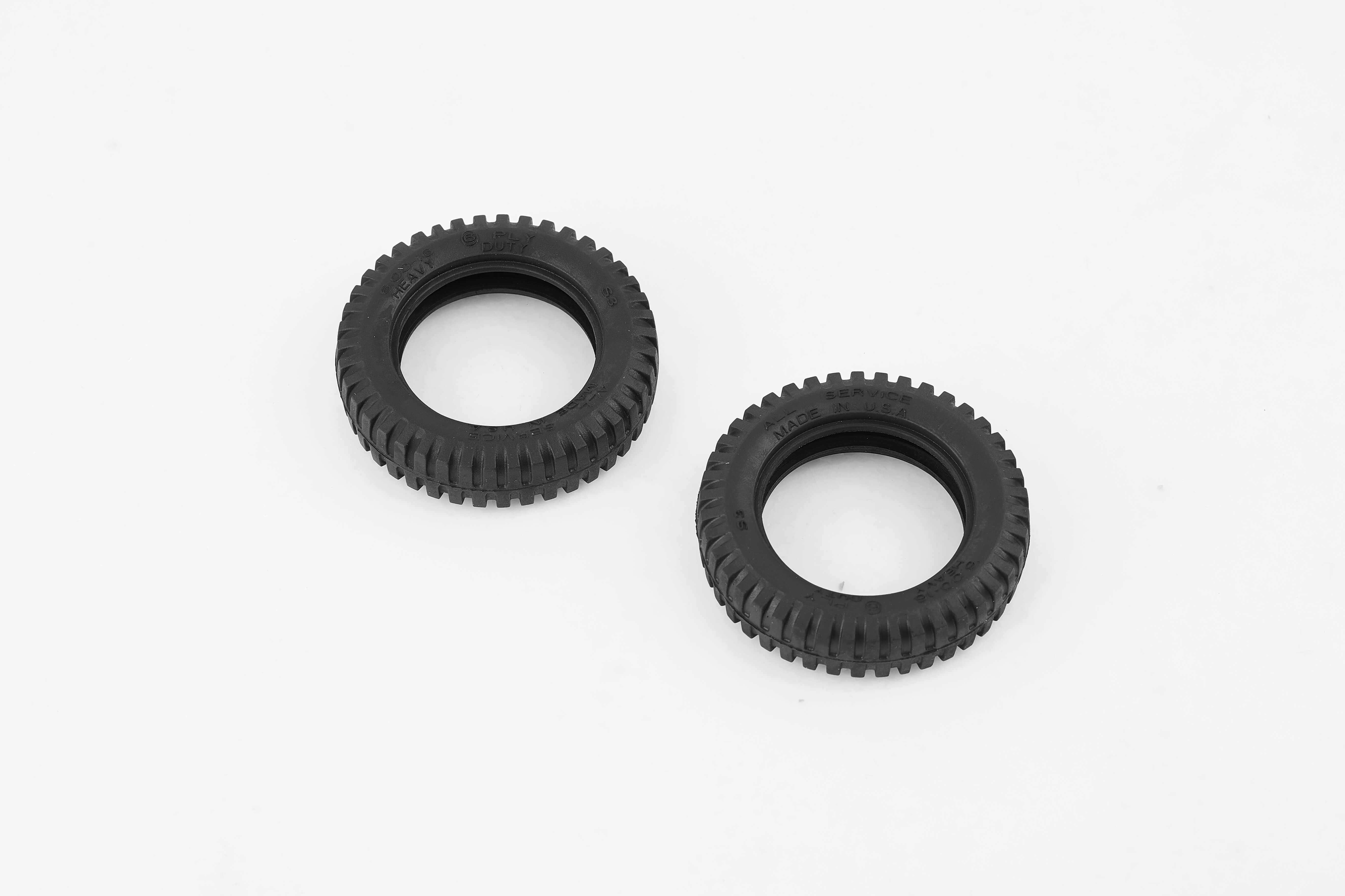 1:12 scale Toyota FJ45 black rubber tires