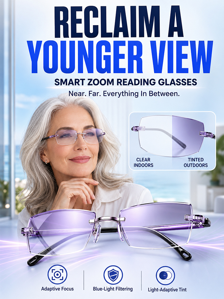 [Regain Your Youthful Vision] Smart Zoom Diamond-Cut Reading Glasses