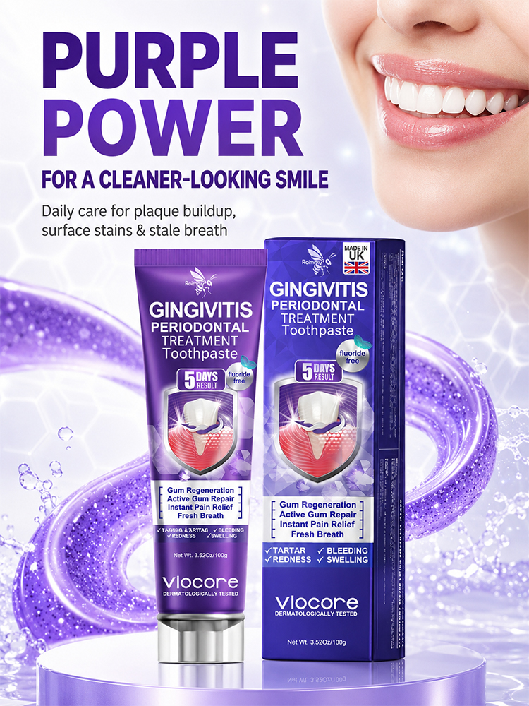 【Visible Results After 1 Use】🥇 Purple Mineral Teeth Whitening Toothpaste