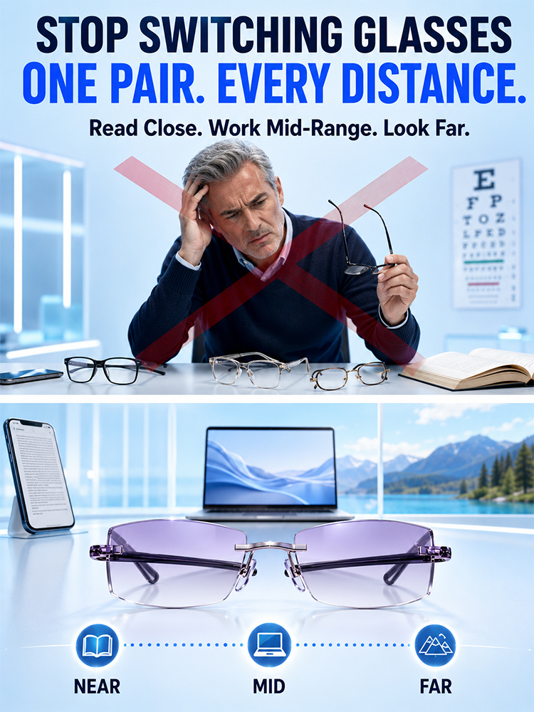 [Regain Your Youthful Vision] Smart Zoom Diamond-Cut Reading Glasses