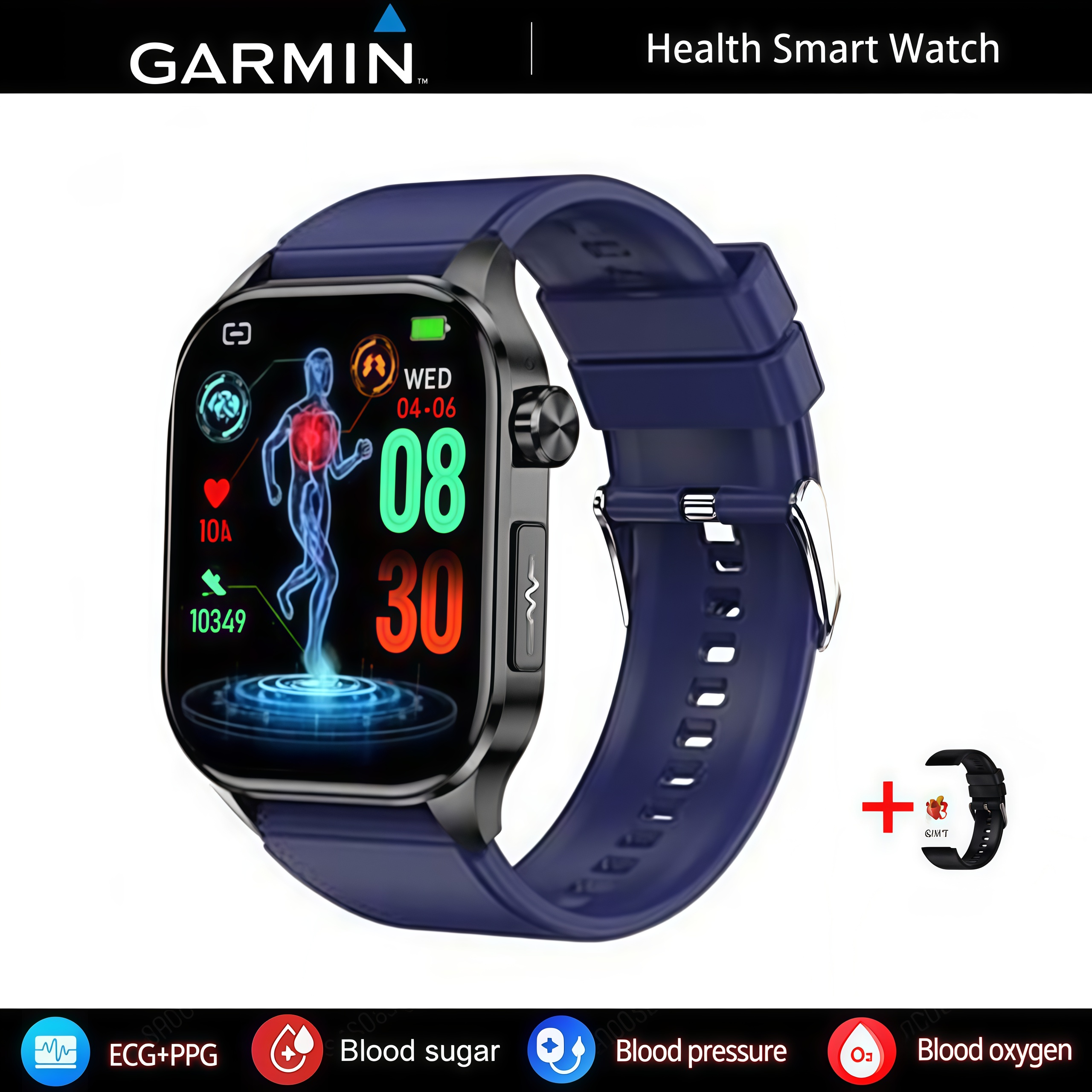 GARMIN AI egészségfigyelő okosóra ⌚️ 2026-os új frissítés! EKG + PPG intelligens mérés – vércukor, vérzsír és húgysav egy órában 🏃‍♂️