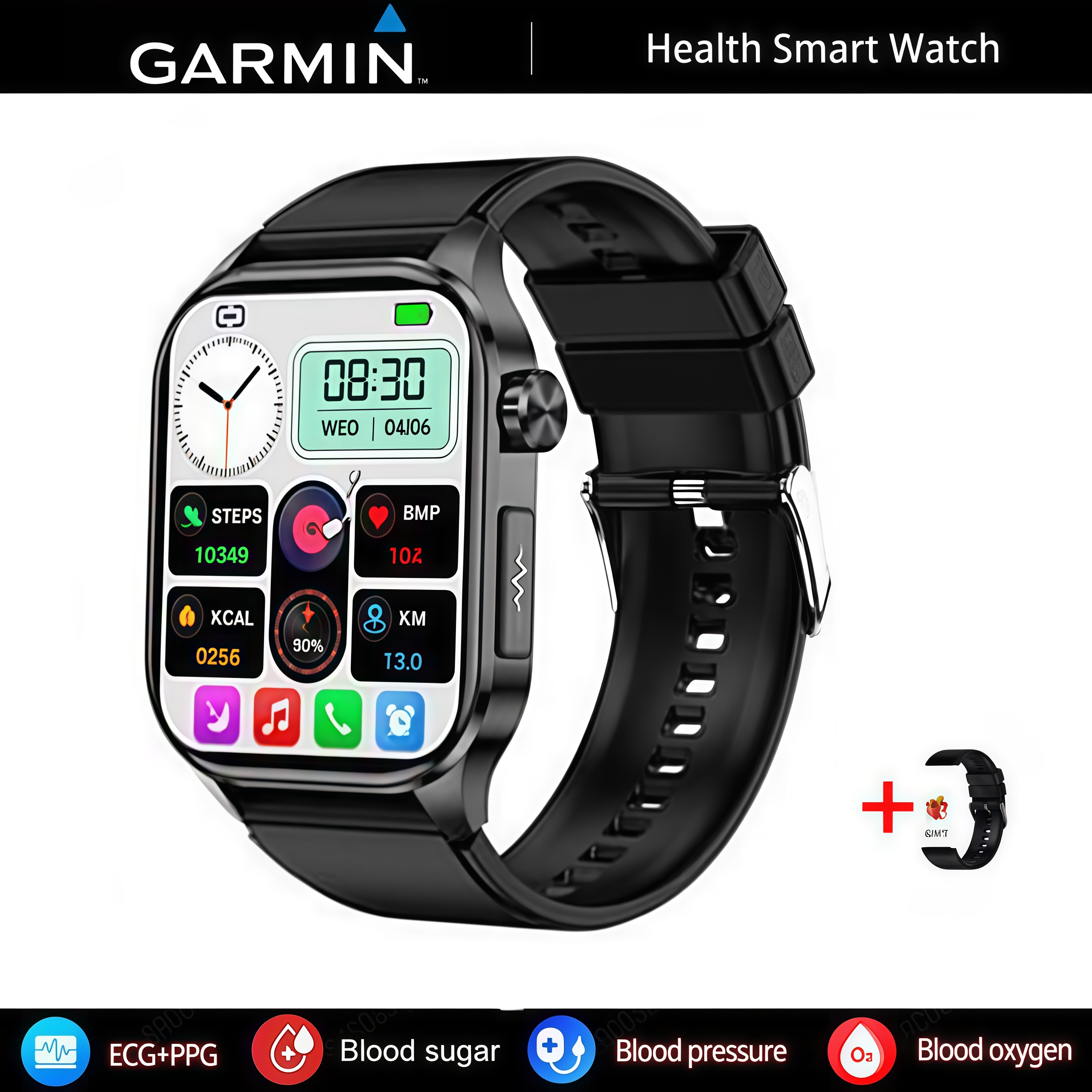 GARMIN AI egészségfigyelő okosóra ⌚️ 2026-os új frissítés! EKG + PPG intelligens mérés – vércukor, vérzsír és húgysav egy órában 🏃‍♂️