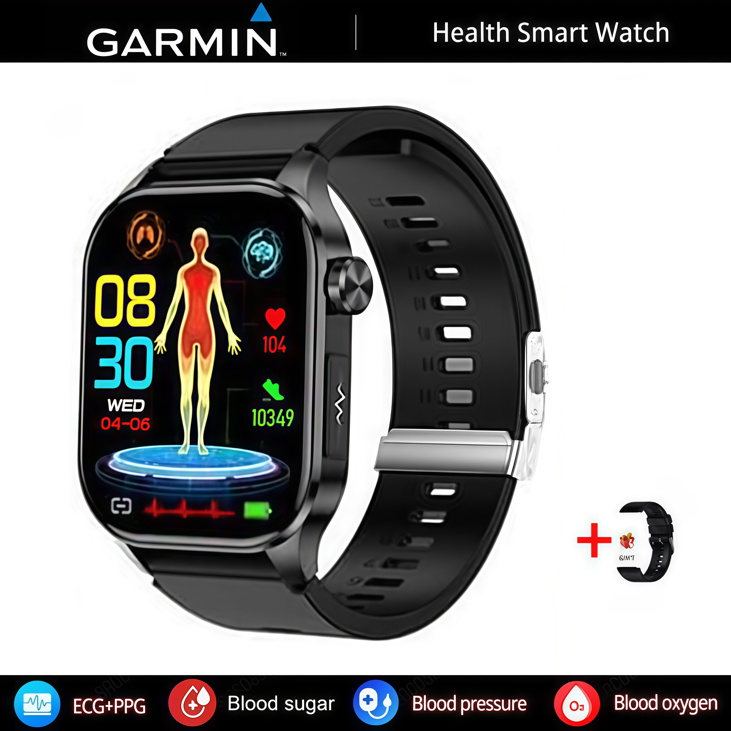 GARMIN AI egészségfigyelő okosóra ⌚️ 2026-os új frissítés! EKG + PPG intelligens mérés – vércukor, vérzsír és húgysav egy órában 🏃‍♂️