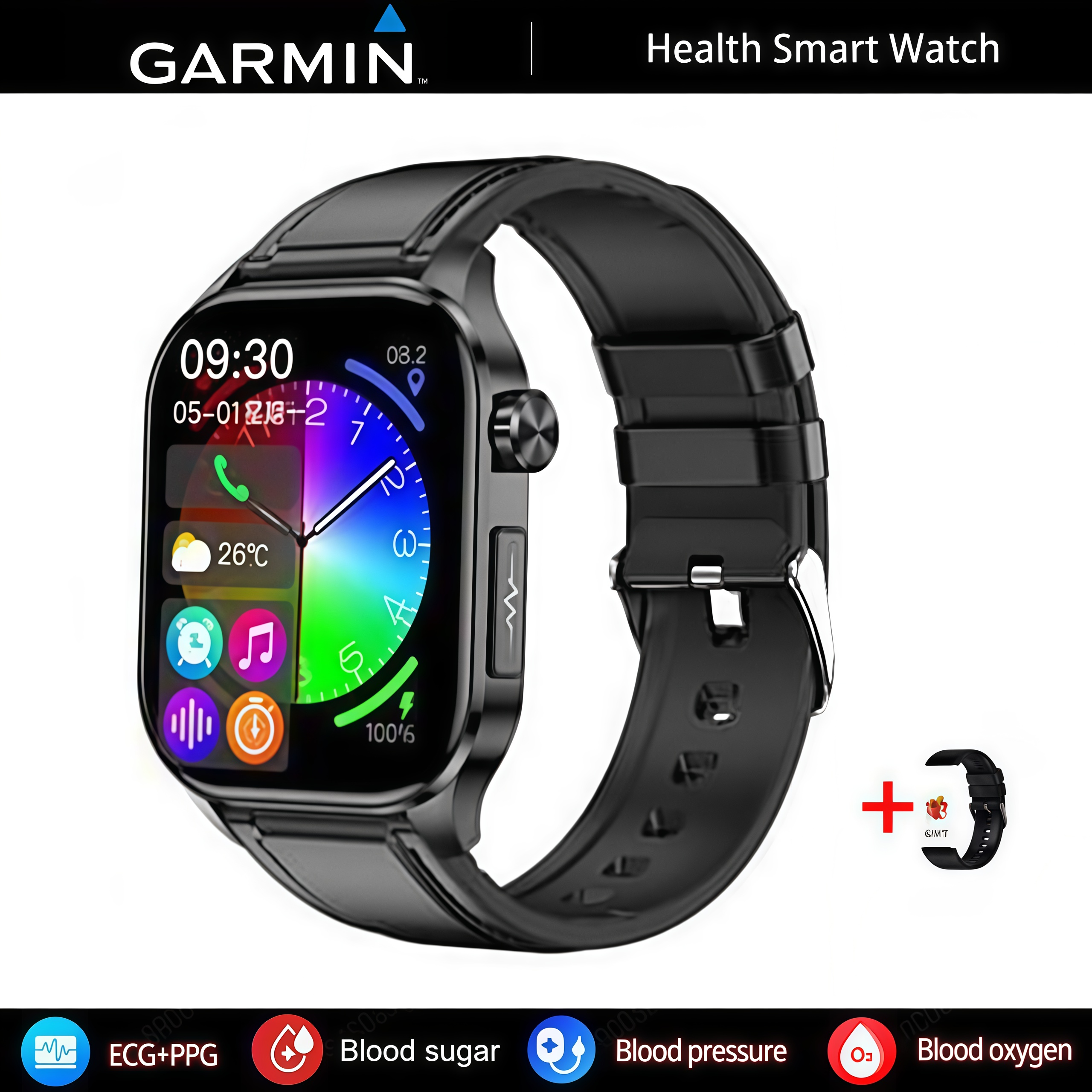 GARMIN AI egészségfigyelő okosóra ⌚️ 2026-os új frissítés! EKG + PPG intelligens mérés – vércukor, vérzsír és húgysav egy órában 🏃‍♂️
