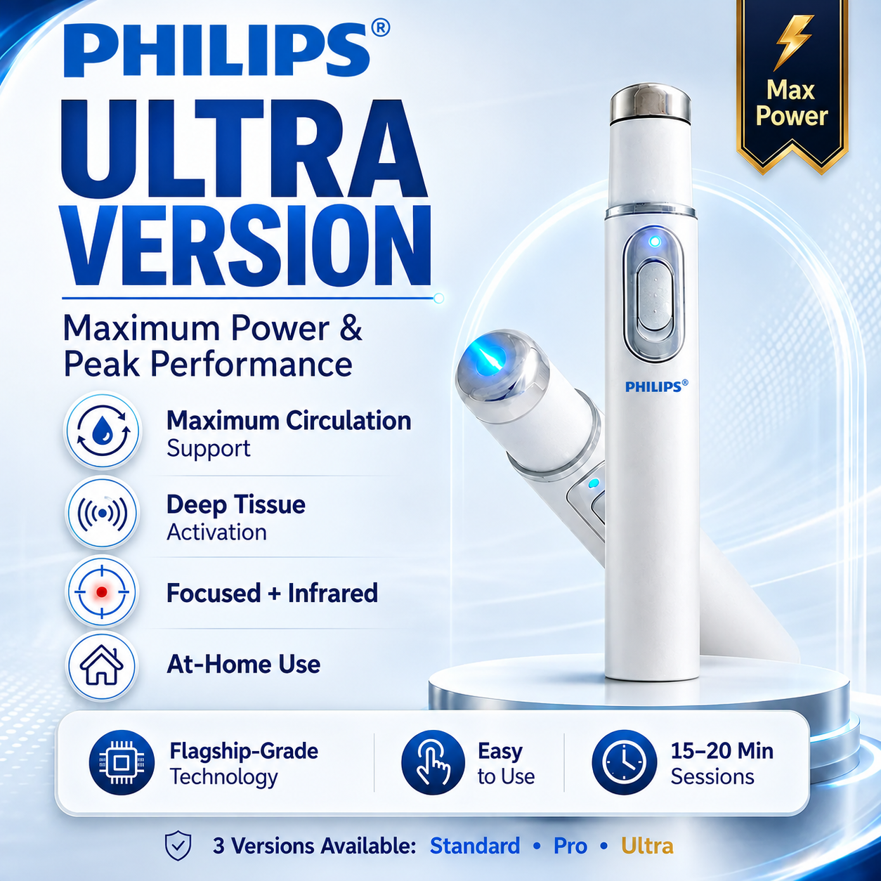 PHILIPS® akusztikus lökéshullám-technológia  💙 A fejlett Philips® akusztikus lökéshullám-technológia segíthet támogatni a péniszszövetek egészségét, a merevedési funkciót, a teljesítményt és a férfi önbizalmat, miközben hozzájárulhat az 💪 izomfájdalom, 