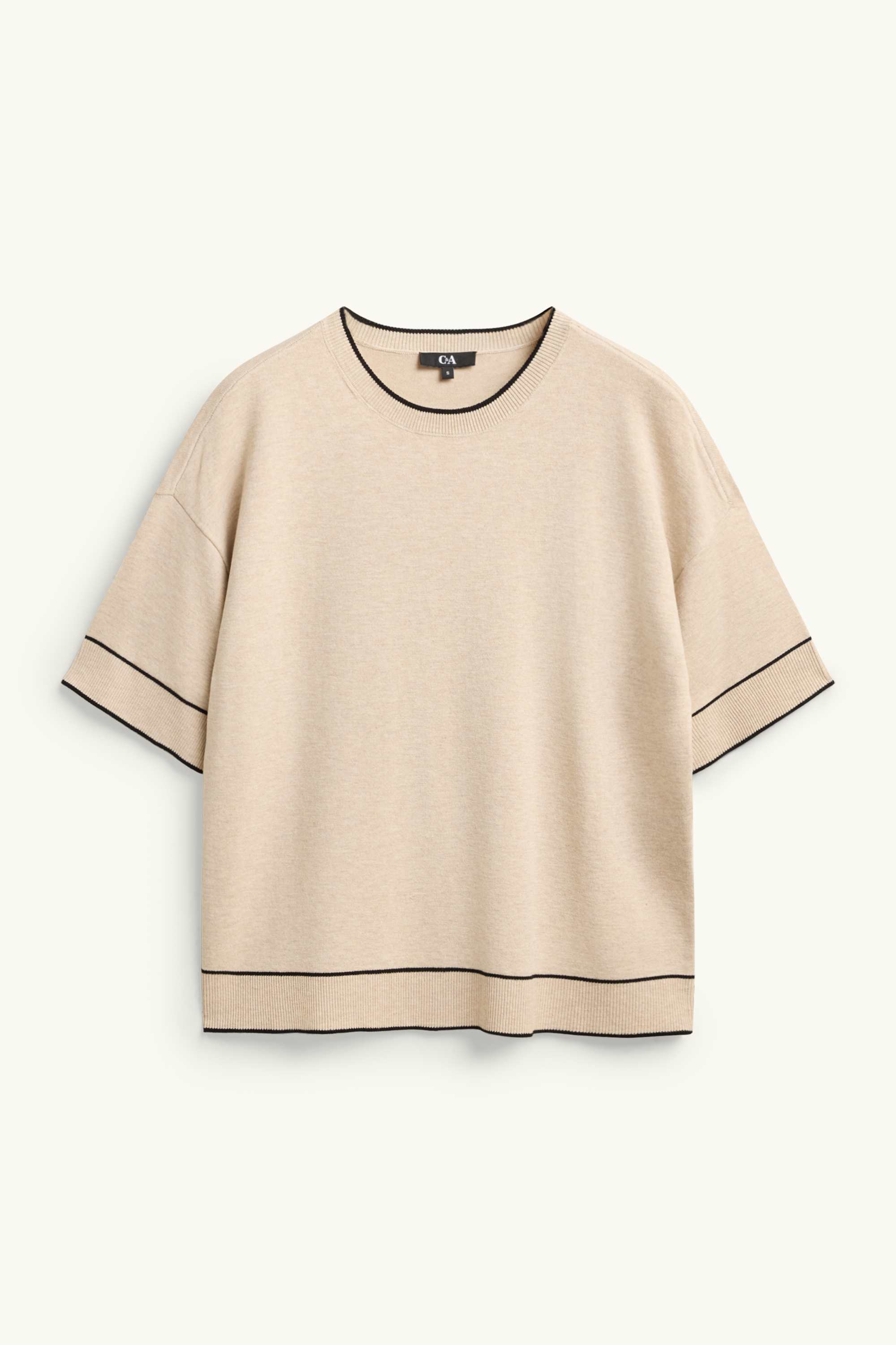 Jumper - short sleeve sand-coloured