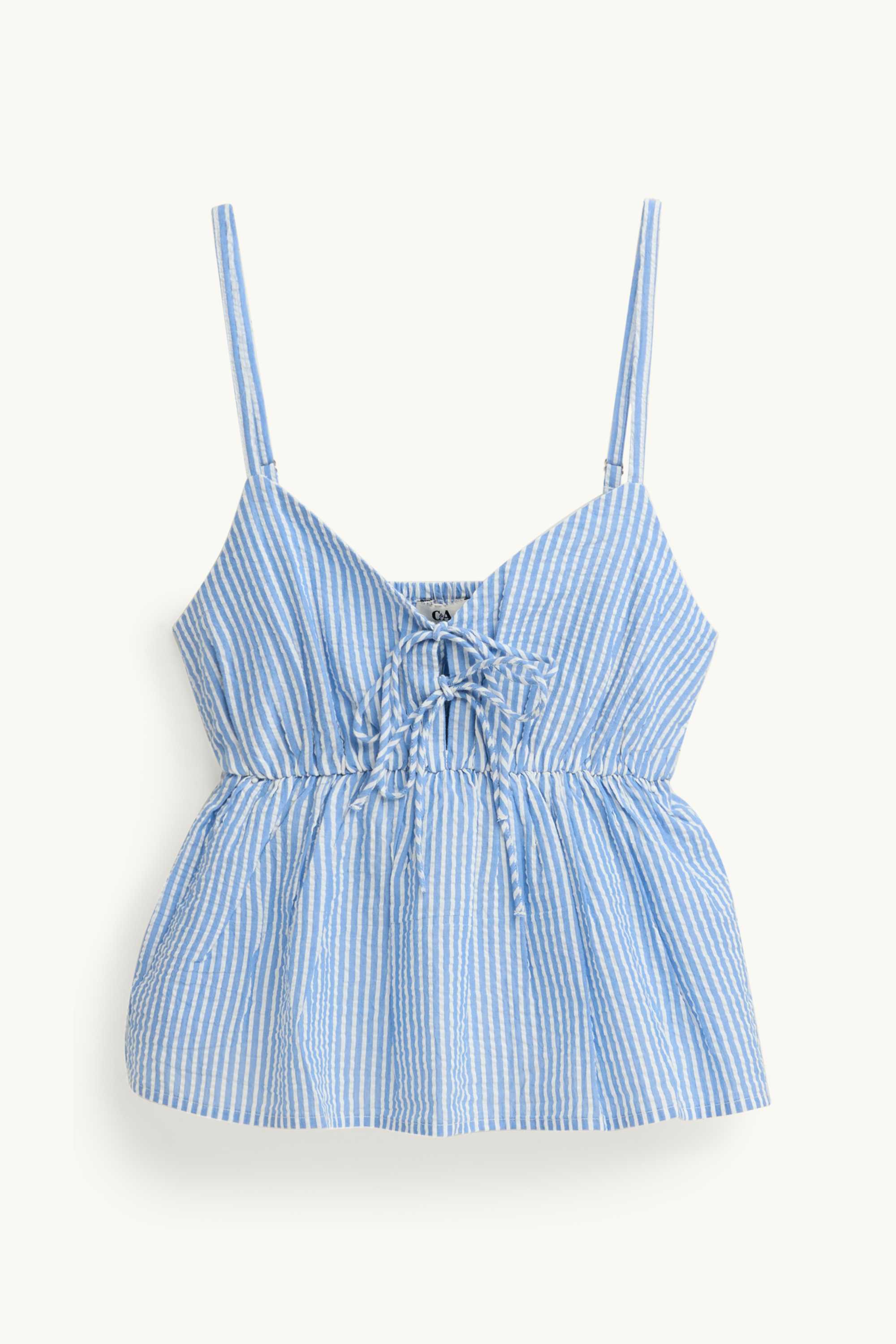 Blouse top - striped light blue