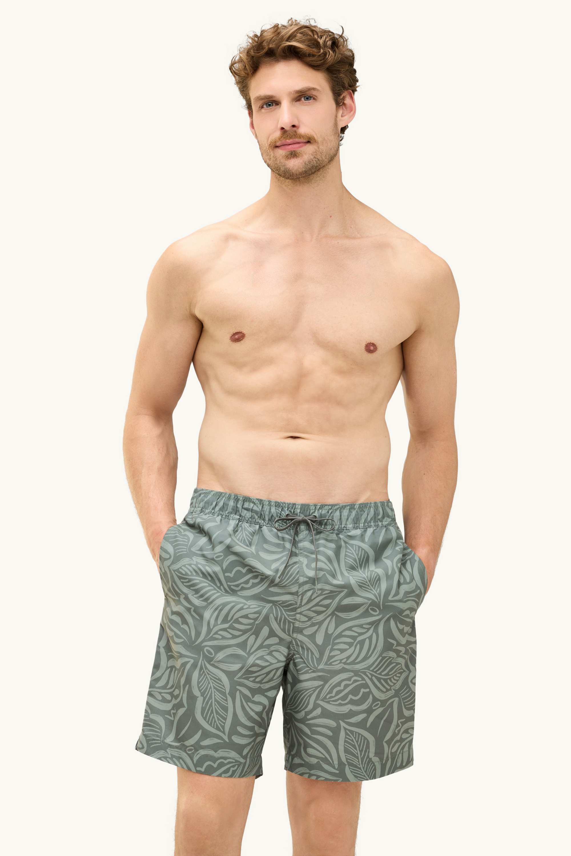 Swim shorts - patterned green