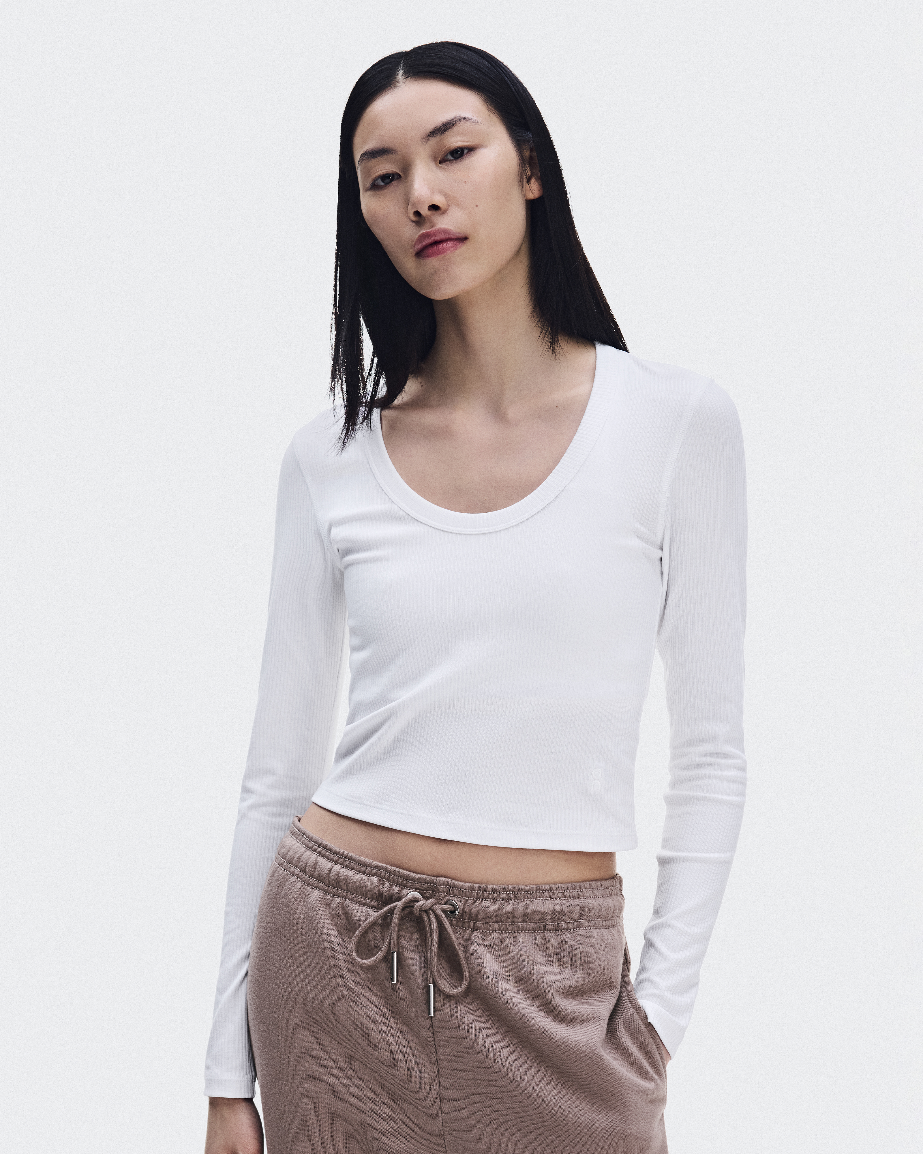 All-Day Ribbed Long-T - White