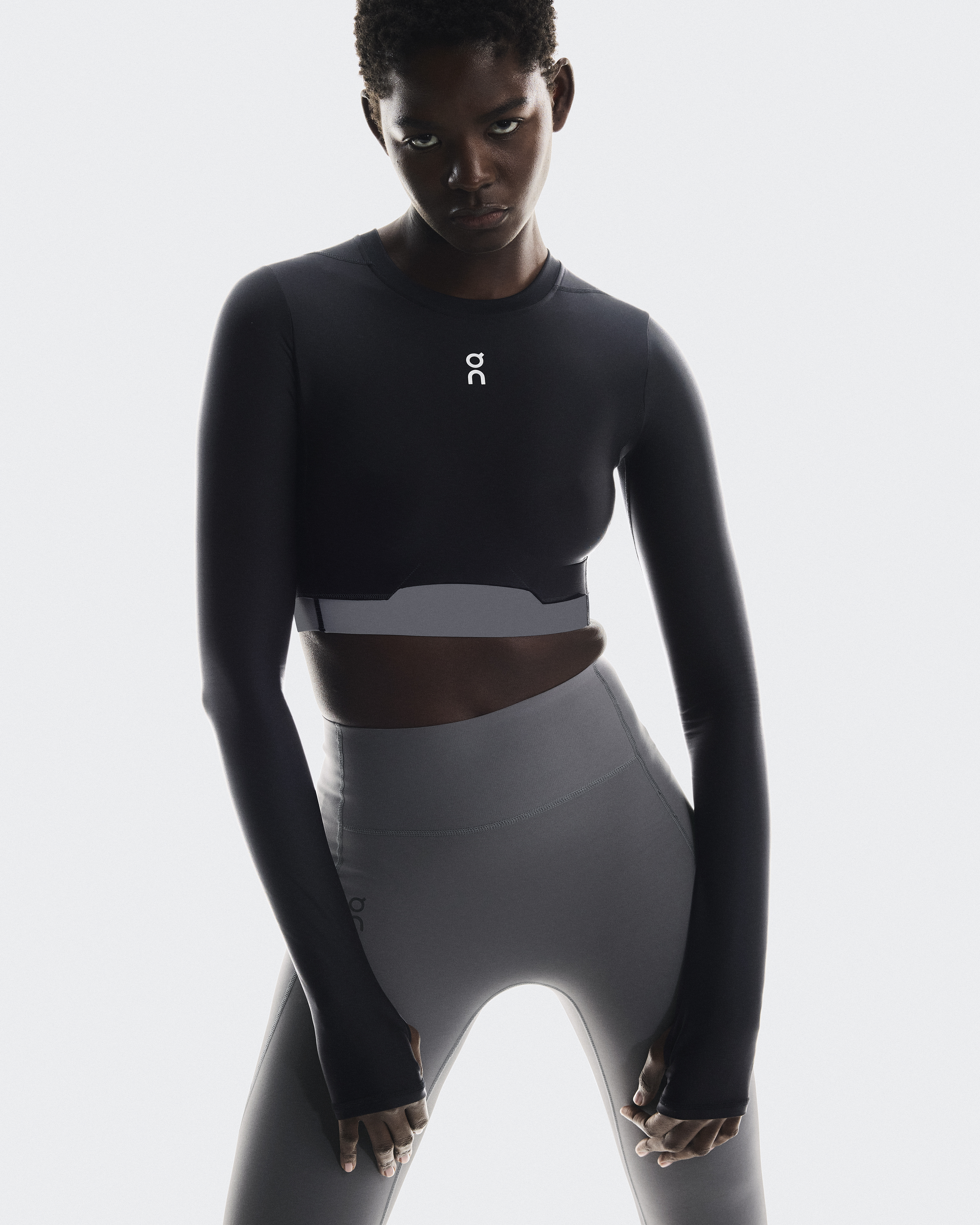 Train Long Sleeve Crop - Black