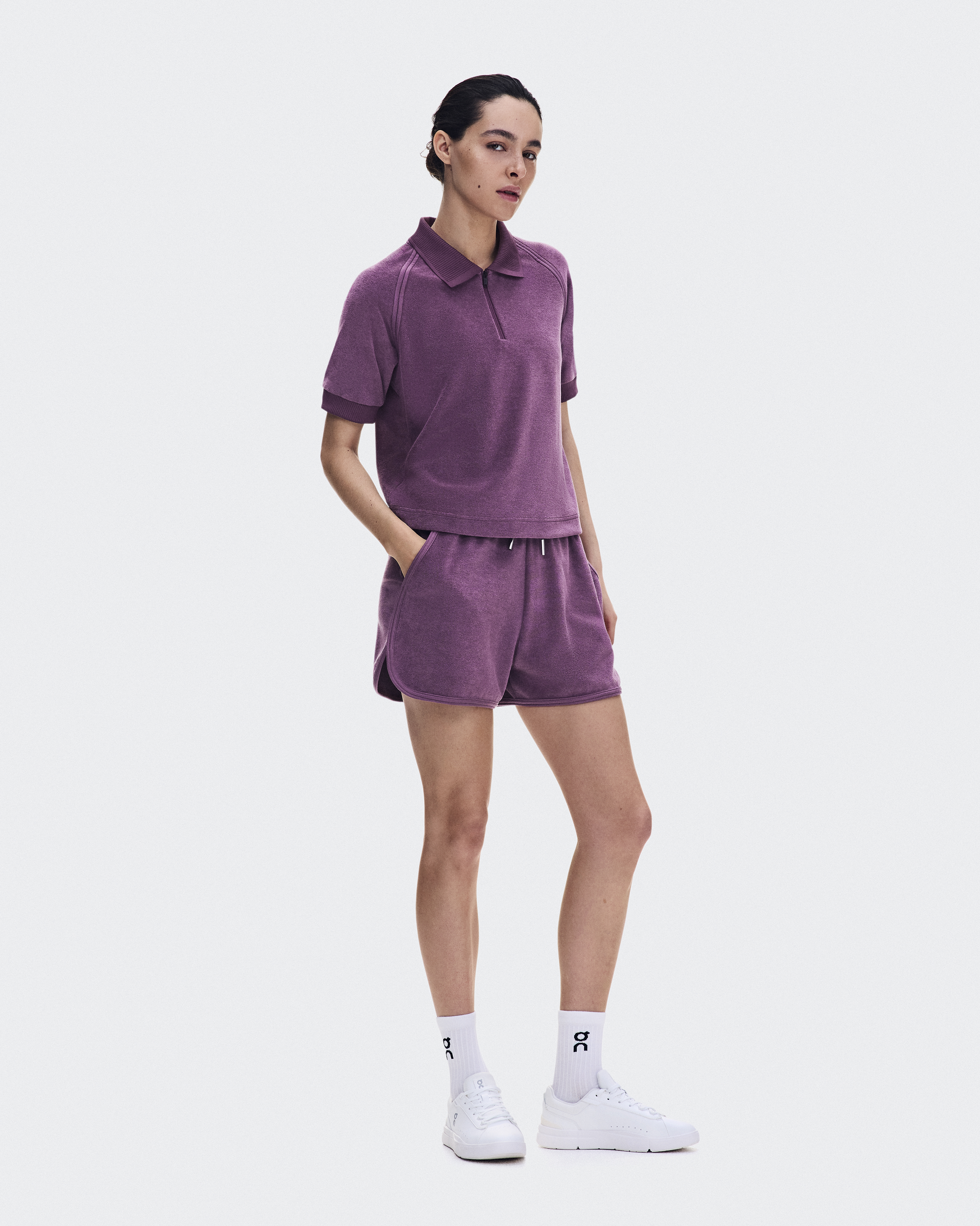 Courtside Shorts Terry - Cassis