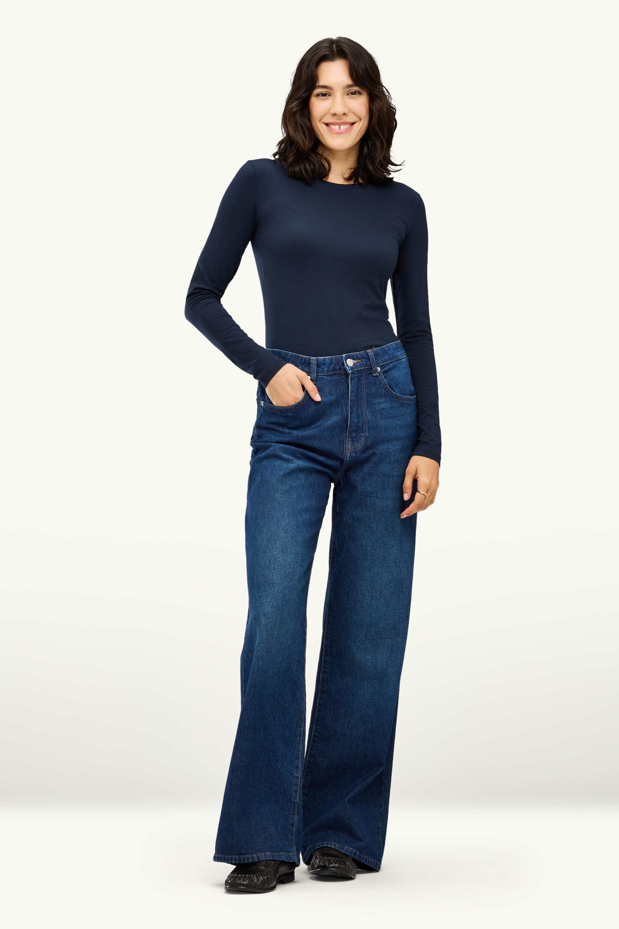 Long sleeve top - slim fit dark blue (18)